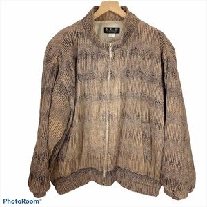 VINTAGE A.D.S. Faux Animal Print Metallic MicroPleated Jacket Coat Large
